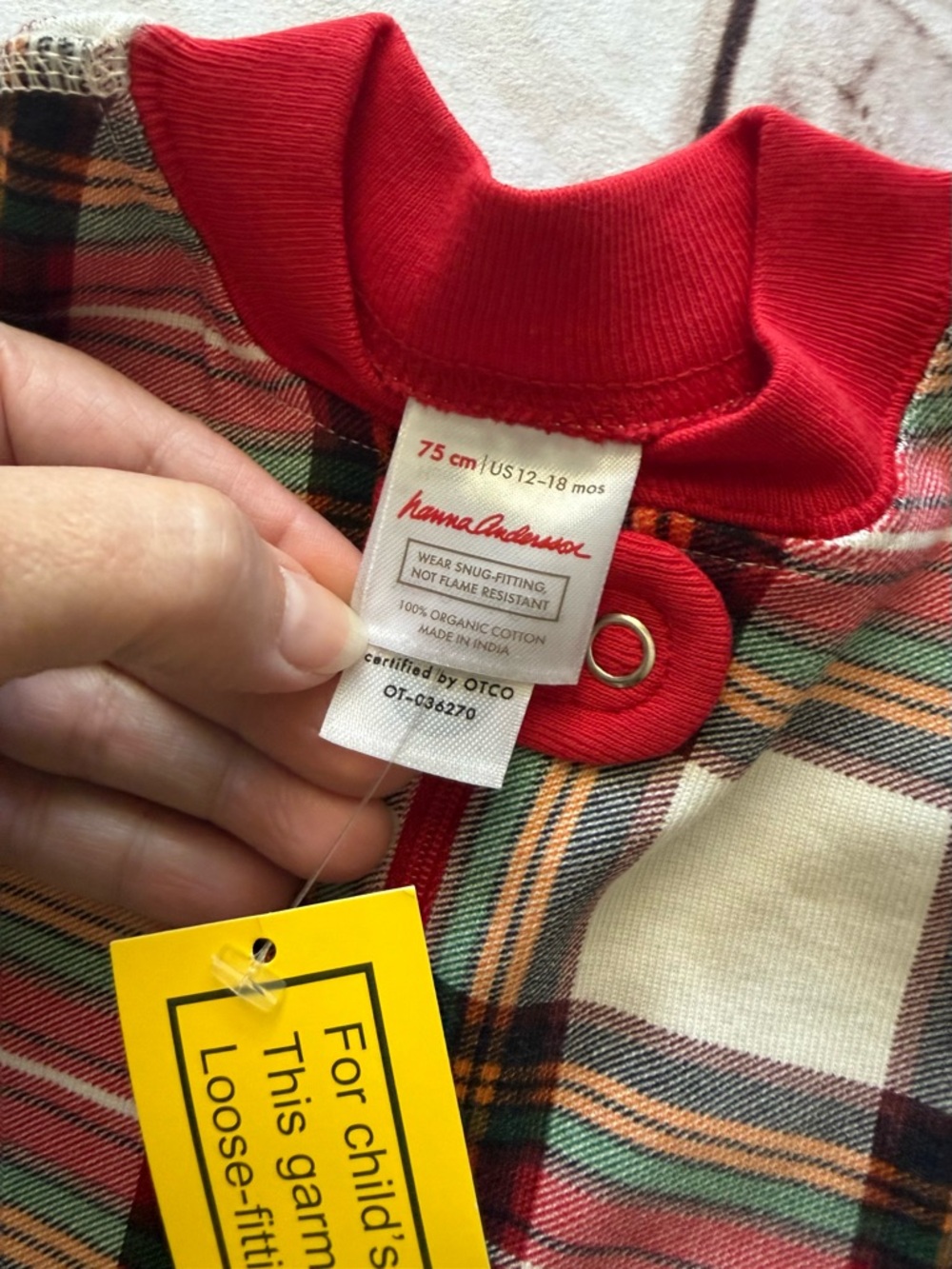 Hanna Andersson Holiday Print Sleeper size 75 (12-18m) - Picture 2 of 5